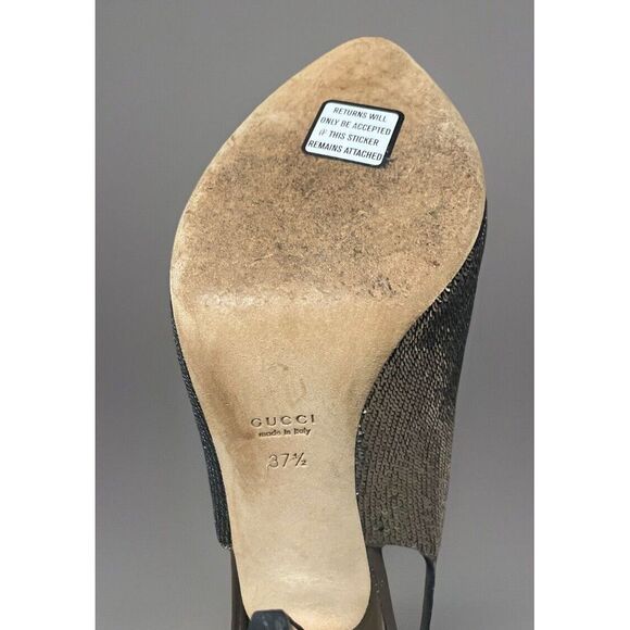Gucci ✨Copper Sequin Slingbacks Pump Heel Size US 7 - EUR 37 - Picture 4 of 5
